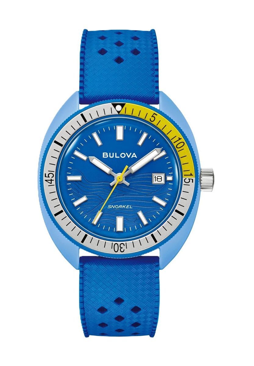 Blaue Taucheruhr mit drehbarer Lünette