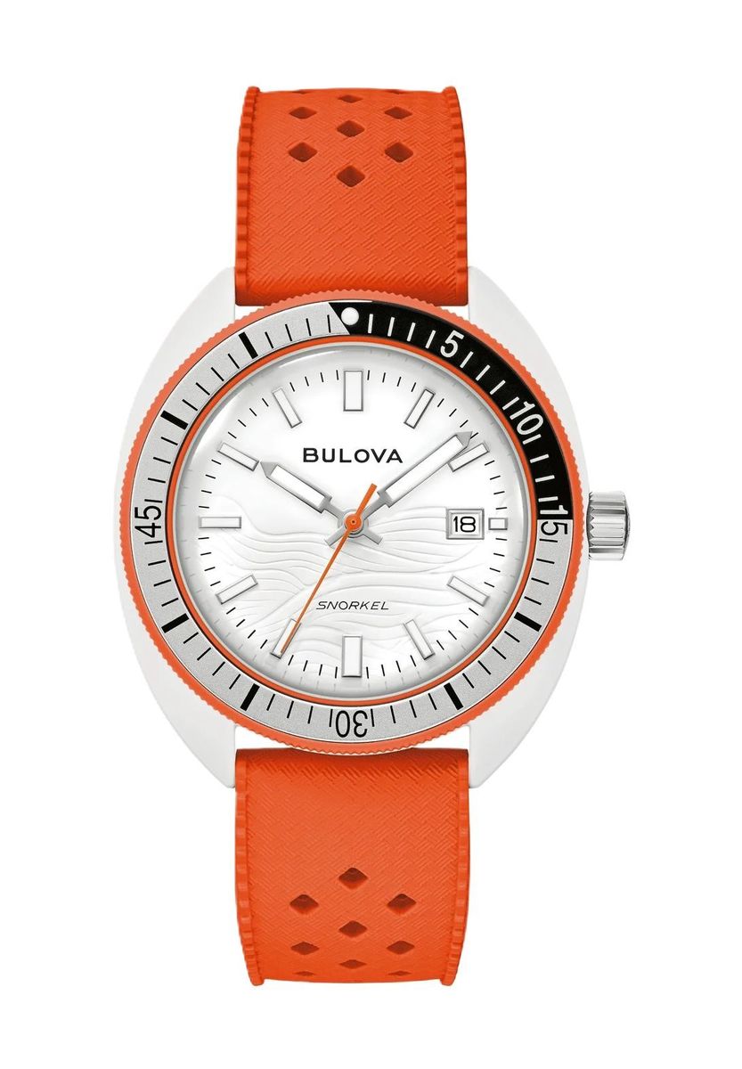 Bulova Herren Orangefarbene Snorkel Armbanduhr