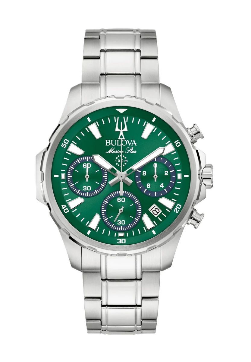 Herren Silberfarbener Edelstahl Chronograph