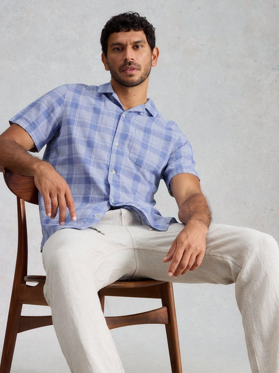 Kurzärmeliges Karohemd im Resort-Stil