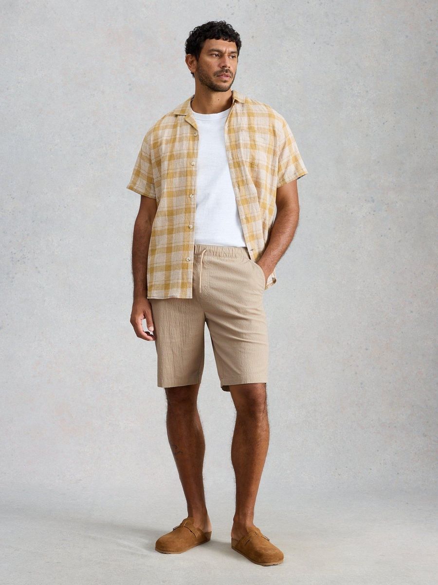 Strukturierte Seersucker-Baumwollshorts