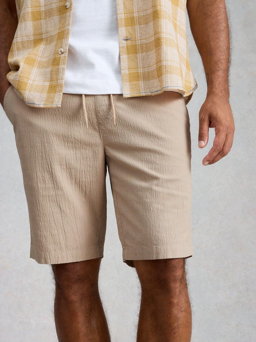 Strukturierte Seersucker-Baumwollshorts