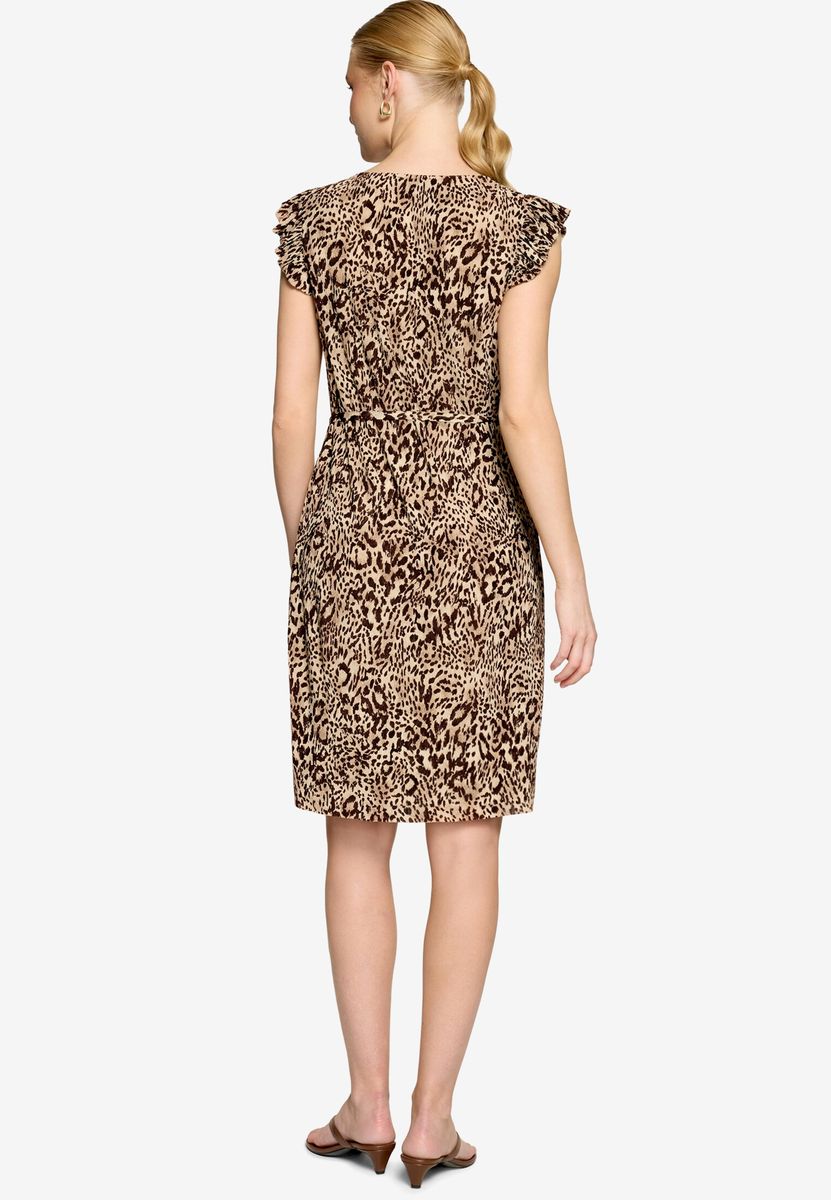 Leoprint-Minikleid mit Rüschenärmeln