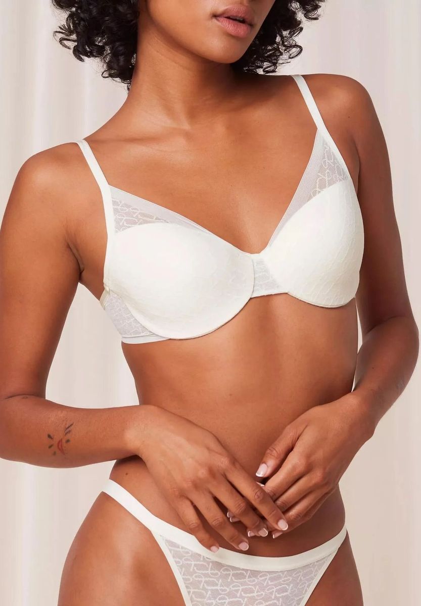 Transparenter Monogramm-BH mit Bügel und Polsterung