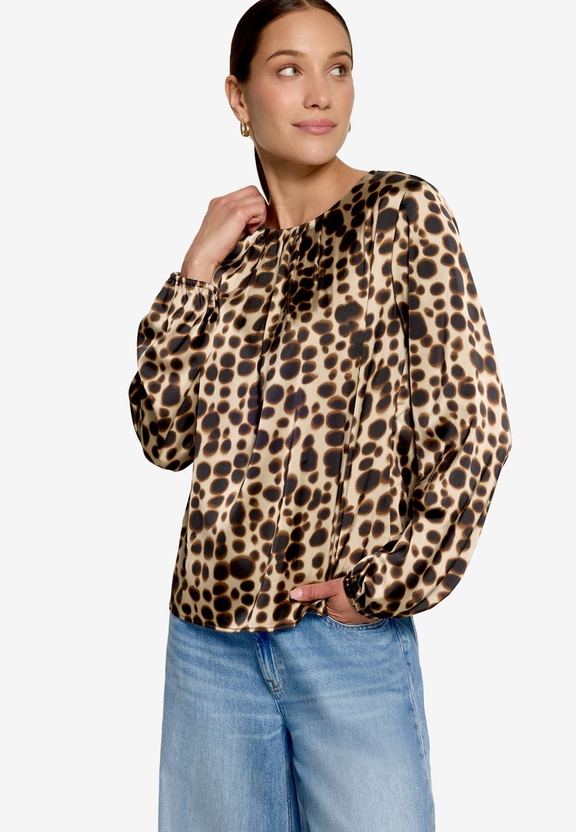 Satinbluse mit Punktemuster
