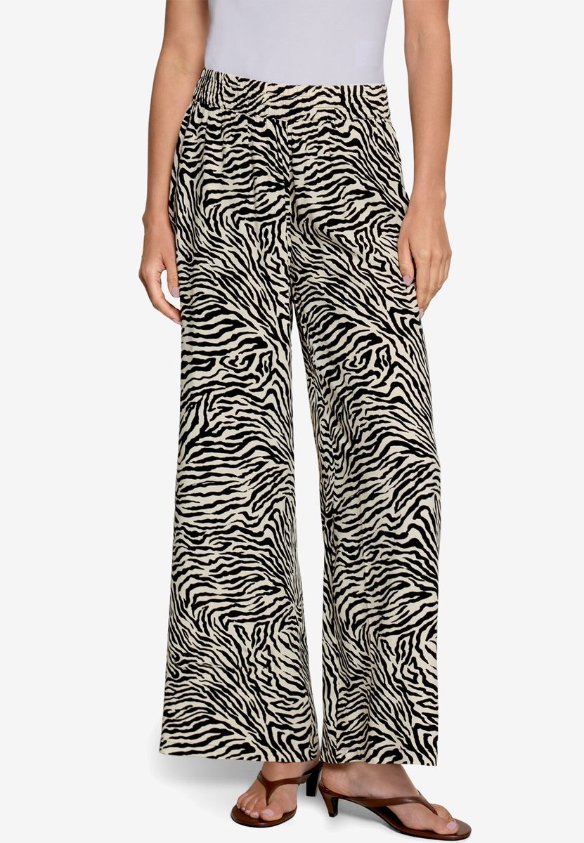 Weit geschnittene Hose mit Zebramuster