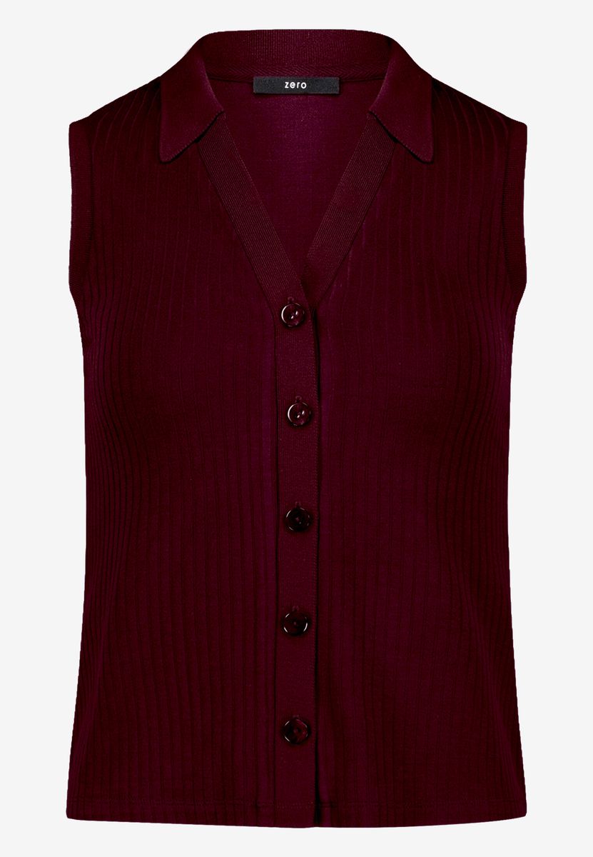 Ärmelloses Poloshirt aus Rippstrick