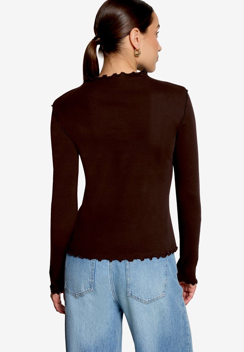 Langarmshirt mit Kräuselsaum und Nahtdetail