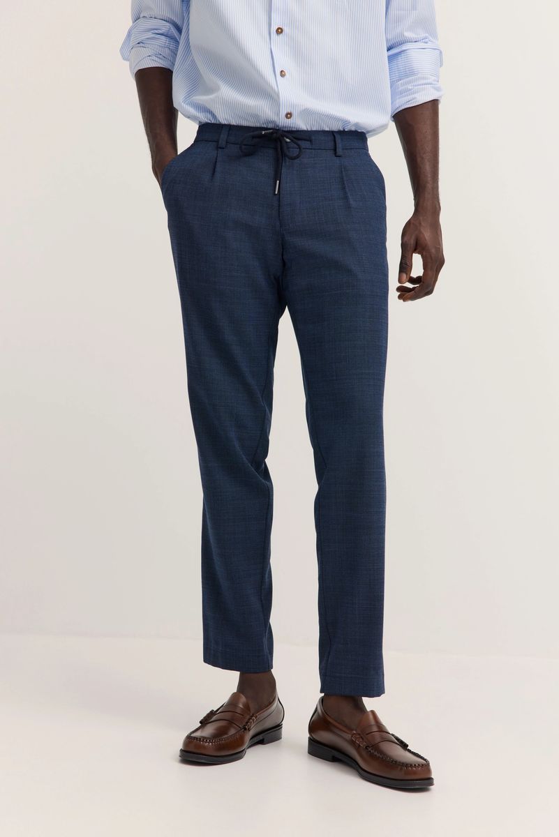 Tapered Bundfaltenhose mit Kordelzug