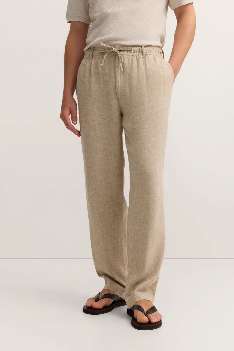 Leichte Leinen-Baumwoll-Hose mit Tunnelzug