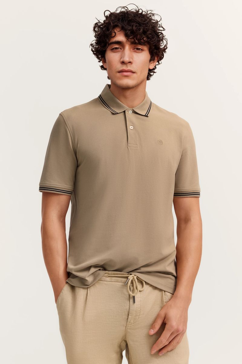 Piqué-Poloshirt mit Streifendetails