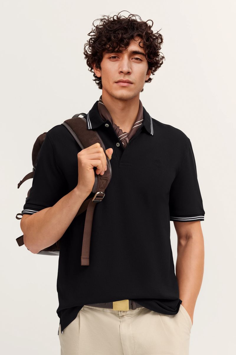 Modern Fit Baumwoll-Piqué-Poloshirt