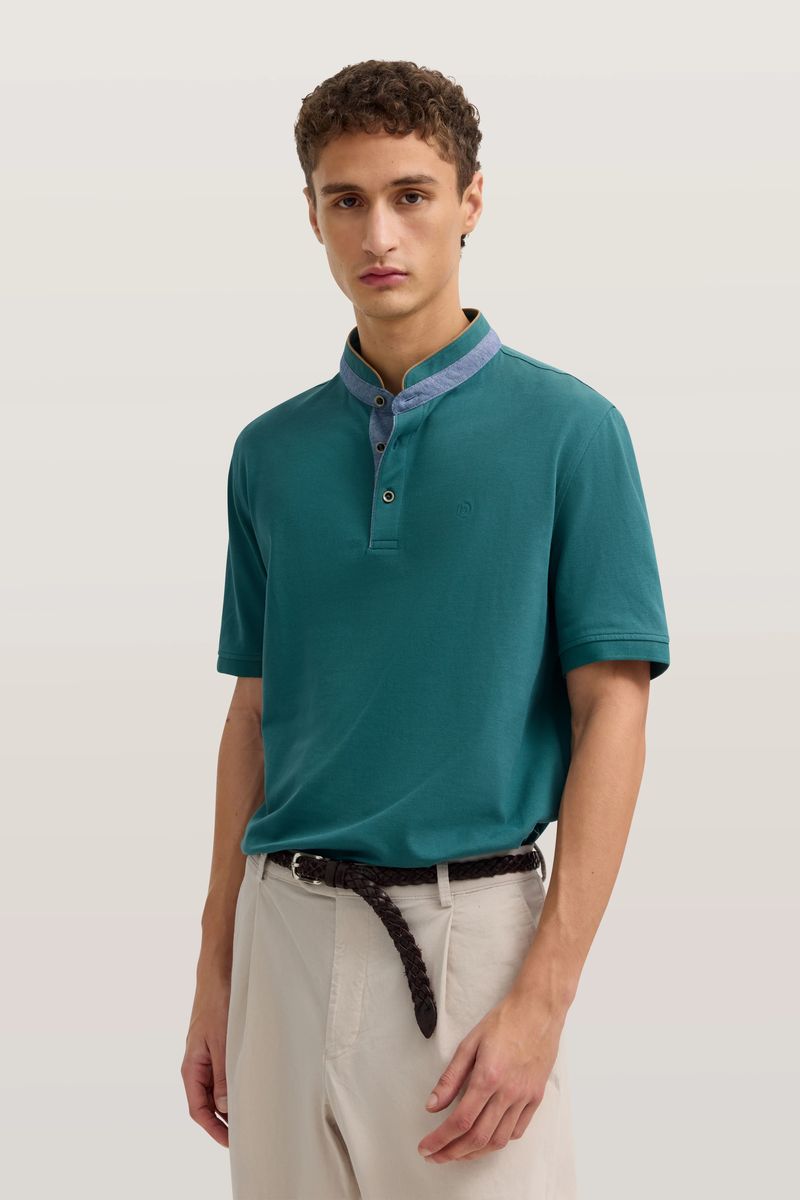 Modern Fit Polo mit Stehkragen