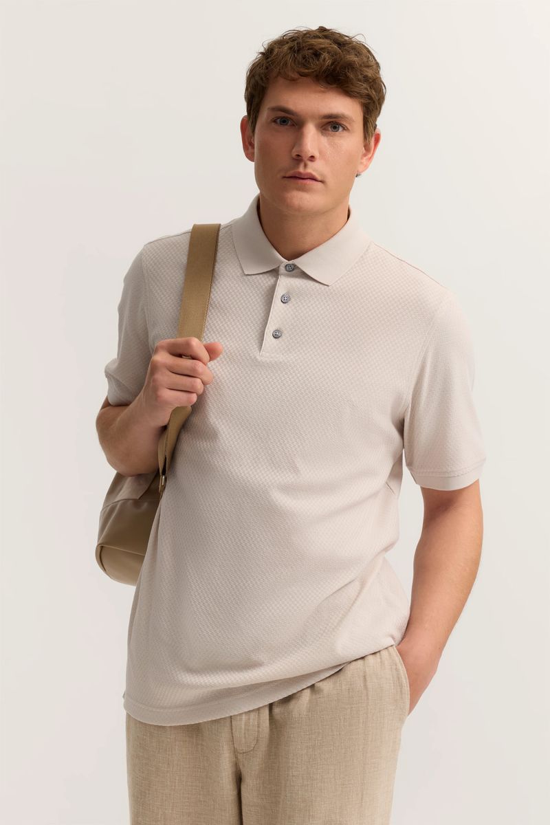 Strukturiertes Modern-Fit Poloshirt