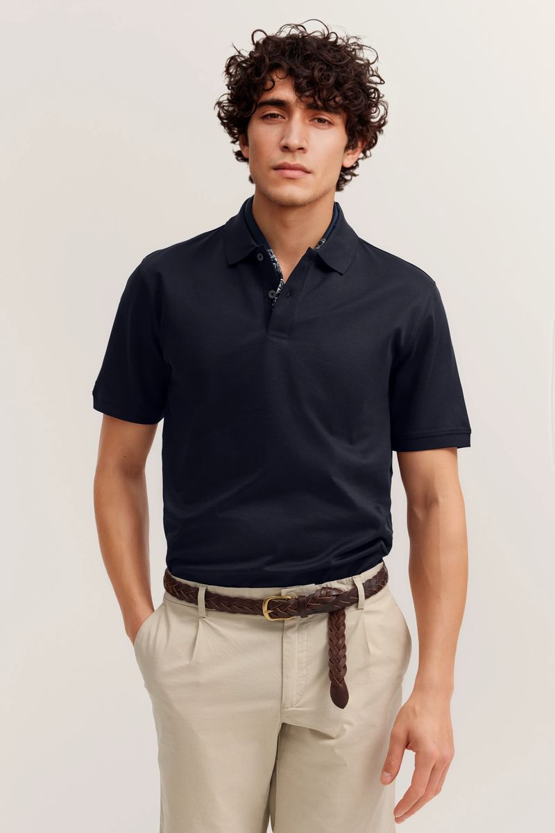 Klassisches Baumwoll-Poloshirt mit Struktur