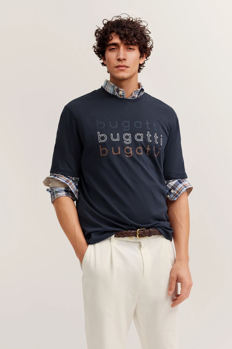 Klassisches Baumwolloberteil mit Logo-Print