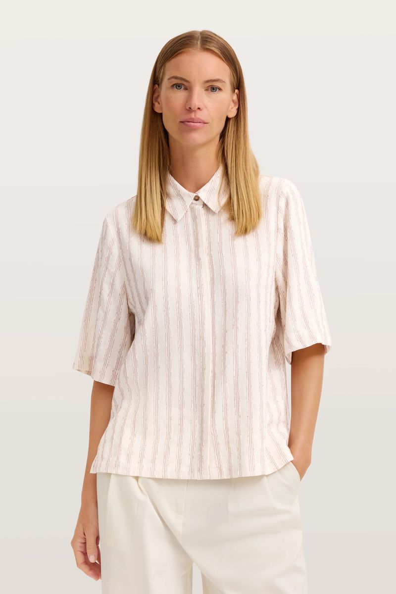 Gestreifte Bluse mit verdeckter Knopfleiste