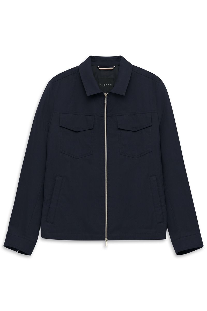 Strukturierte Baumwolljacke mit Hemdkragen