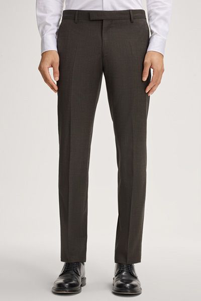Melierte Wollhose in Slim-Fit