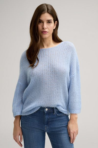 Alpaka-Strickpullover mit U-Boot-Ausschnitt