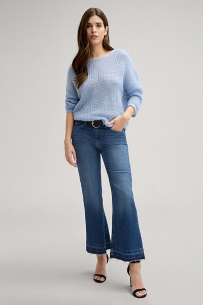 Alpaka-Strickpullover mit U-Boot-Ausschnitt
