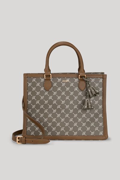 Shopper mit Logo-Print und Quasten