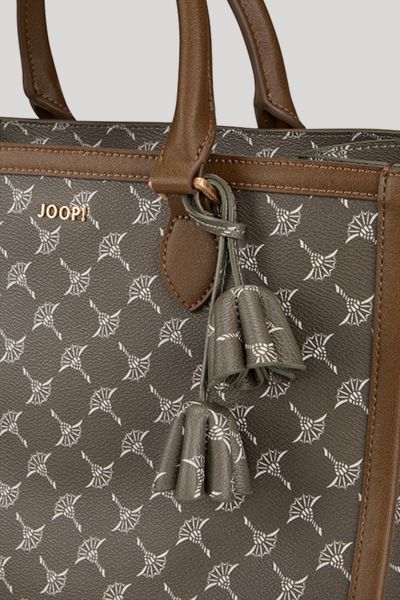 Shopper mit Logo-Print und Quasten