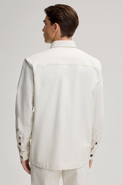 Stretch-Denim Overshirt mit Tasche