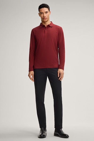 Langärmeliges Poloshirt mit Rautenstruktur