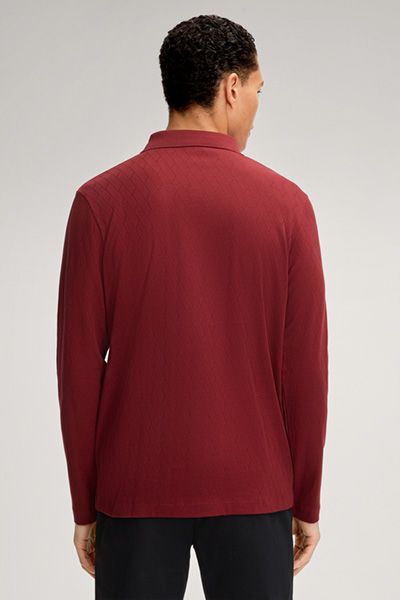 Langärmeliges Poloshirt mit Rautenstruktur