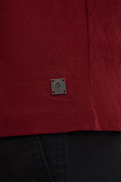 Langärmeliges Poloshirt mit Rautenstruktur