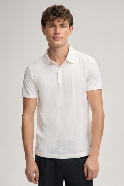 Strukturiertes Baumwoll-Poloshirt mit Monogramm