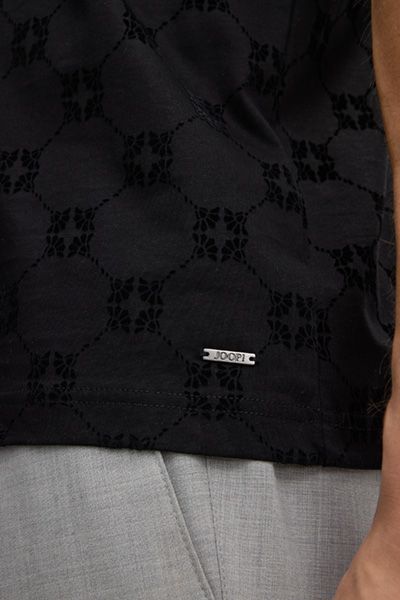 Poloshirt mit Kornblumenmuster in Samtoptik