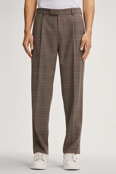 Karierte Business-Hose aus Wollstretch