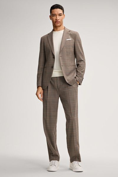Karierte Business-Hose aus Wollstretch