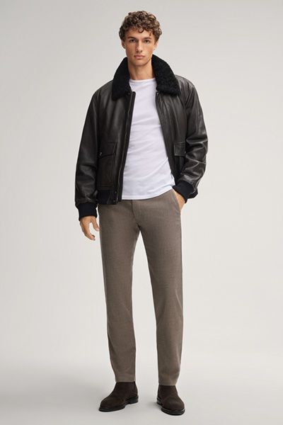 Klassische Slim-Fit Hose in Melange-Optik