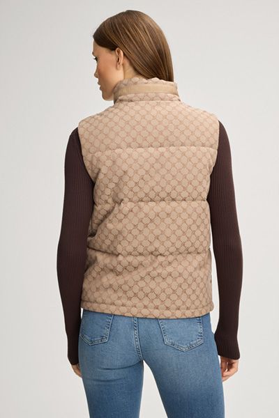 Gesteppte Weste mit Monogramm-Muster
