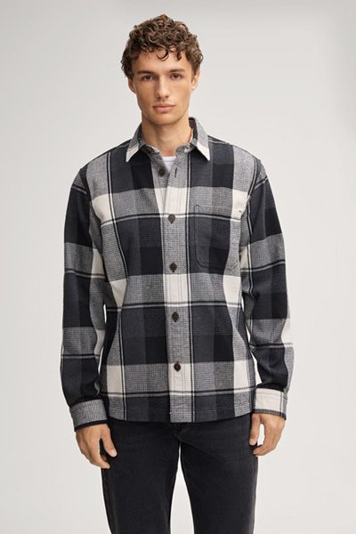 Kariertes Overshirt aus Baumwollmix