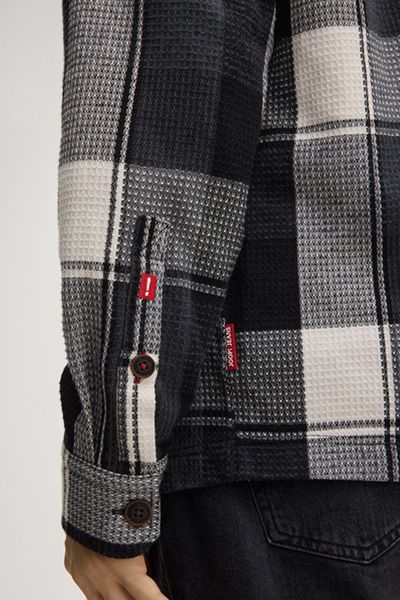 Kariertes Overshirt aus Baumwollmix