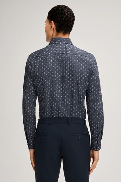 Gemustertes Slim-Fit Hemd mit Kent-Kragen
