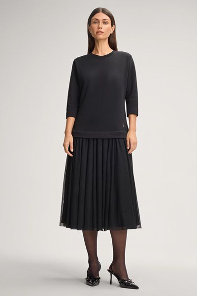 Hybrid-Midikleid mit Tüllrock