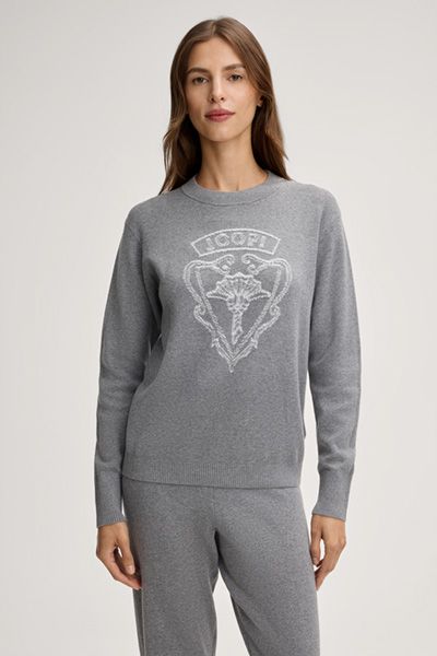 Klassischer Strickpullover mit Logo-Wappen