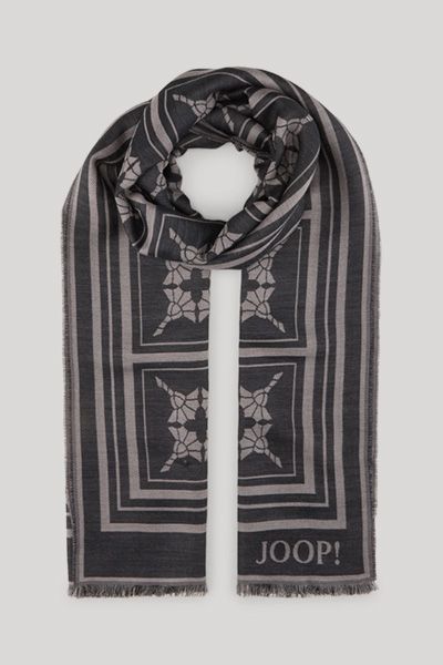 Wollmix-Schal mit geometrischem Logo-Print