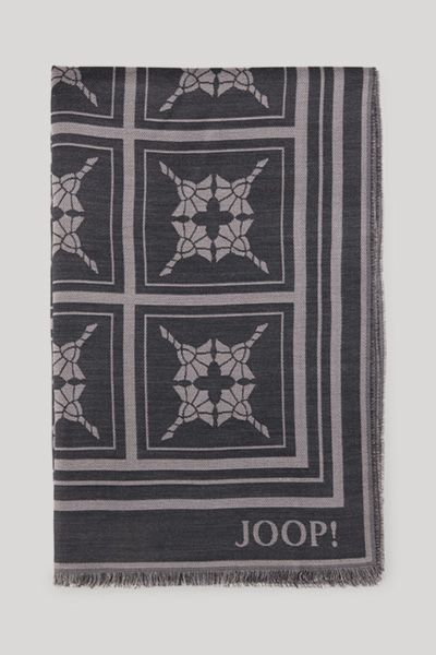 Wollmix-Schal mit geometrischem Logo-Print