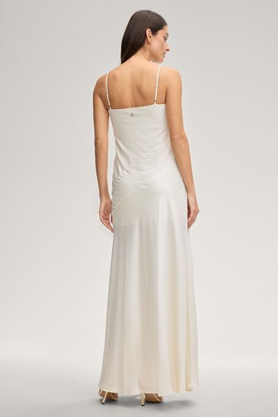 Satin-Slipkleid mit vorderseitigem Schlitz