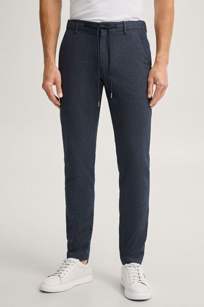 Baumwoll-Leinen-Chinos mit Kordelzug