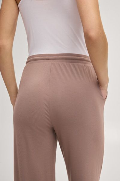 Modal-Loungewear-Hose mit Spitzenbesatz