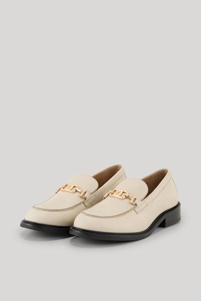 Leder-Loafer mit goldener Hardware