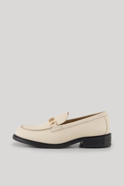 Leder-Loafer mit goldener Hardware