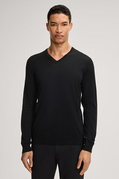 Klassischer V-Ausschnitt Pullover aus Merinowolle